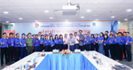 The joint agreement signing ceremony between the Youth Unions of Petrovietnam Gas Joint Stock Corporation and Nha Be District