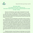 Thư chúc mừng kỷ niệm 20 năm thành lập KTN của Lãnh đạo TCT