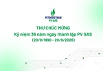 Thư chúc mừng Kỷ niệm 36 năm ngày thành lập Tổng công ty Khí Việt Nam