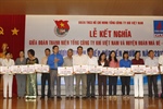 Signing the joint program of Communist Youth Union activities and youth, children movements