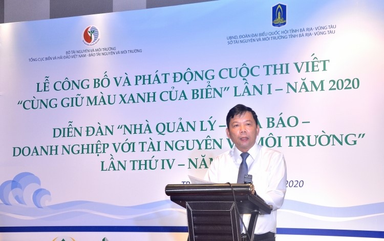  Ông Trương Đức Trí, Phó Tổng cục trưởng Tổng cục Biển và Hải đảo Việt Nam phát động cuộc thi "Cùng giữ màu xanh của biển" lần thứ 1 - năm 2020